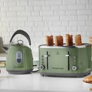 Russell Hobbs Stylevia Sage Green 4 Slice Toaster